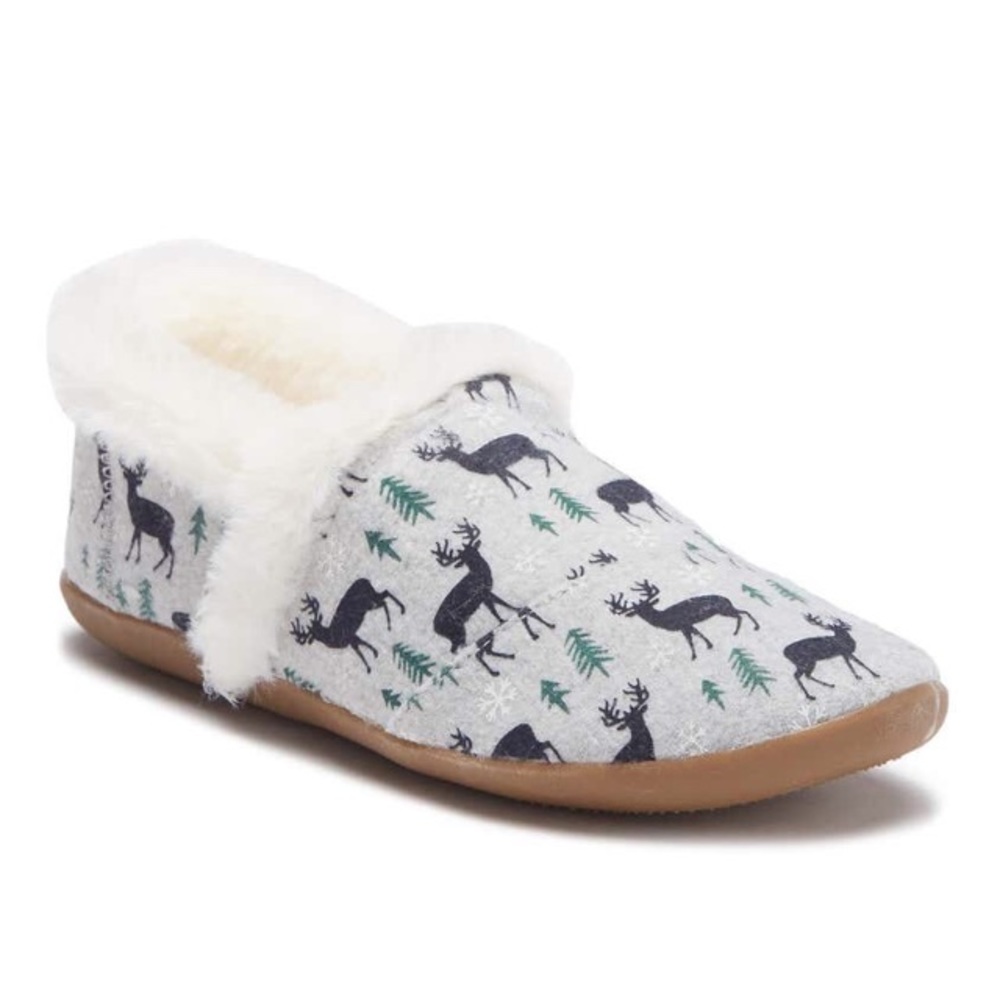 New Toms Youth Slipper Drizzle Grey Deer